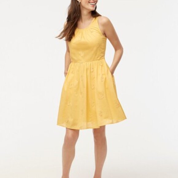 NWT J Crew Factory Pineapple Cotton Yellow Mini Dress - Picture 1 of 3